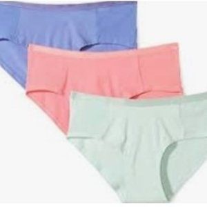 NWT Mae Women's Cotton Hipster Underwear with Mesh Detail - 3 Pack